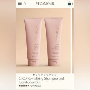 New Vegamour GRO Revitalizing Shampoo and Conditioner Kit full size 8oz